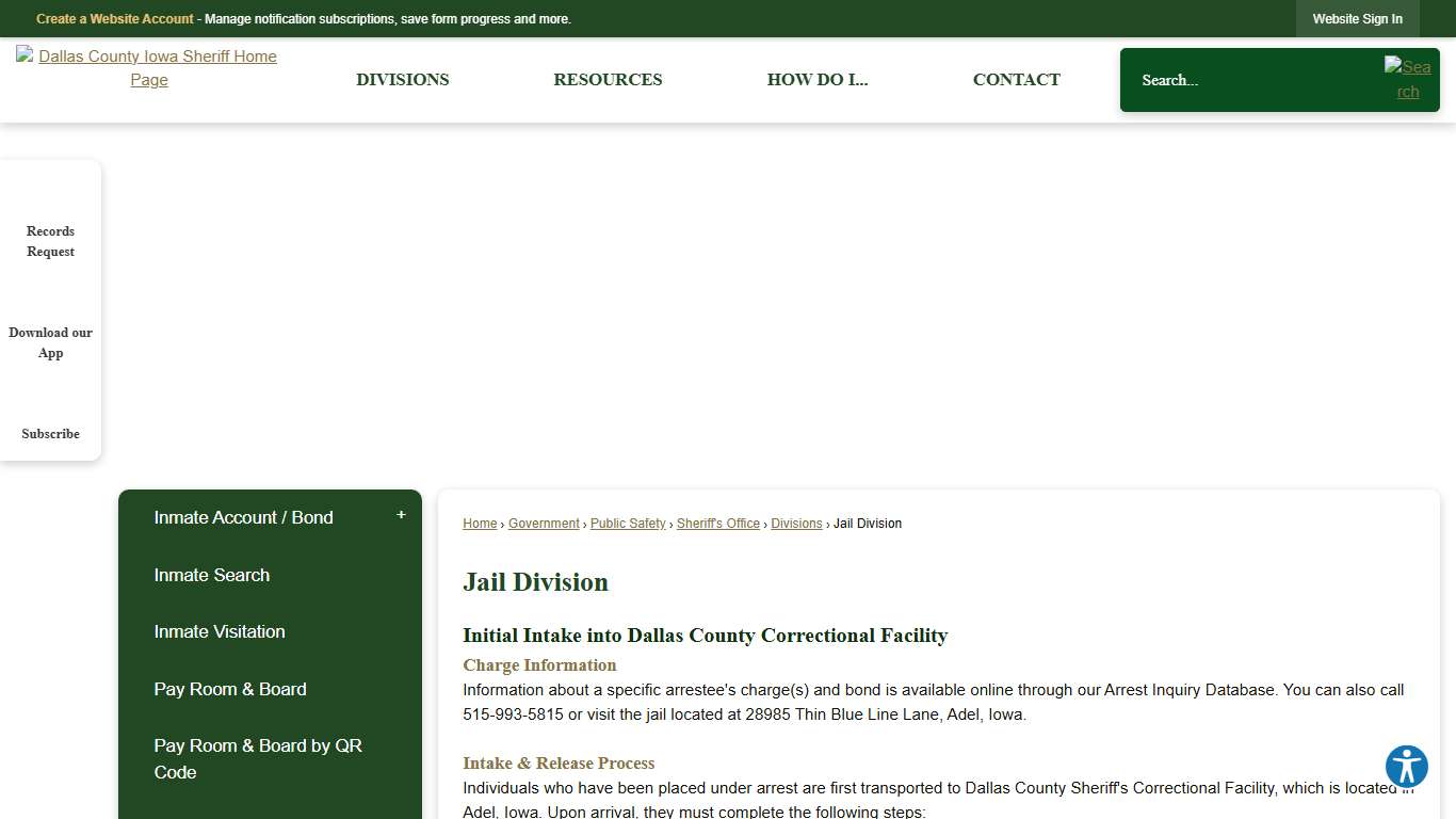 Jail Division Dallas County, IA